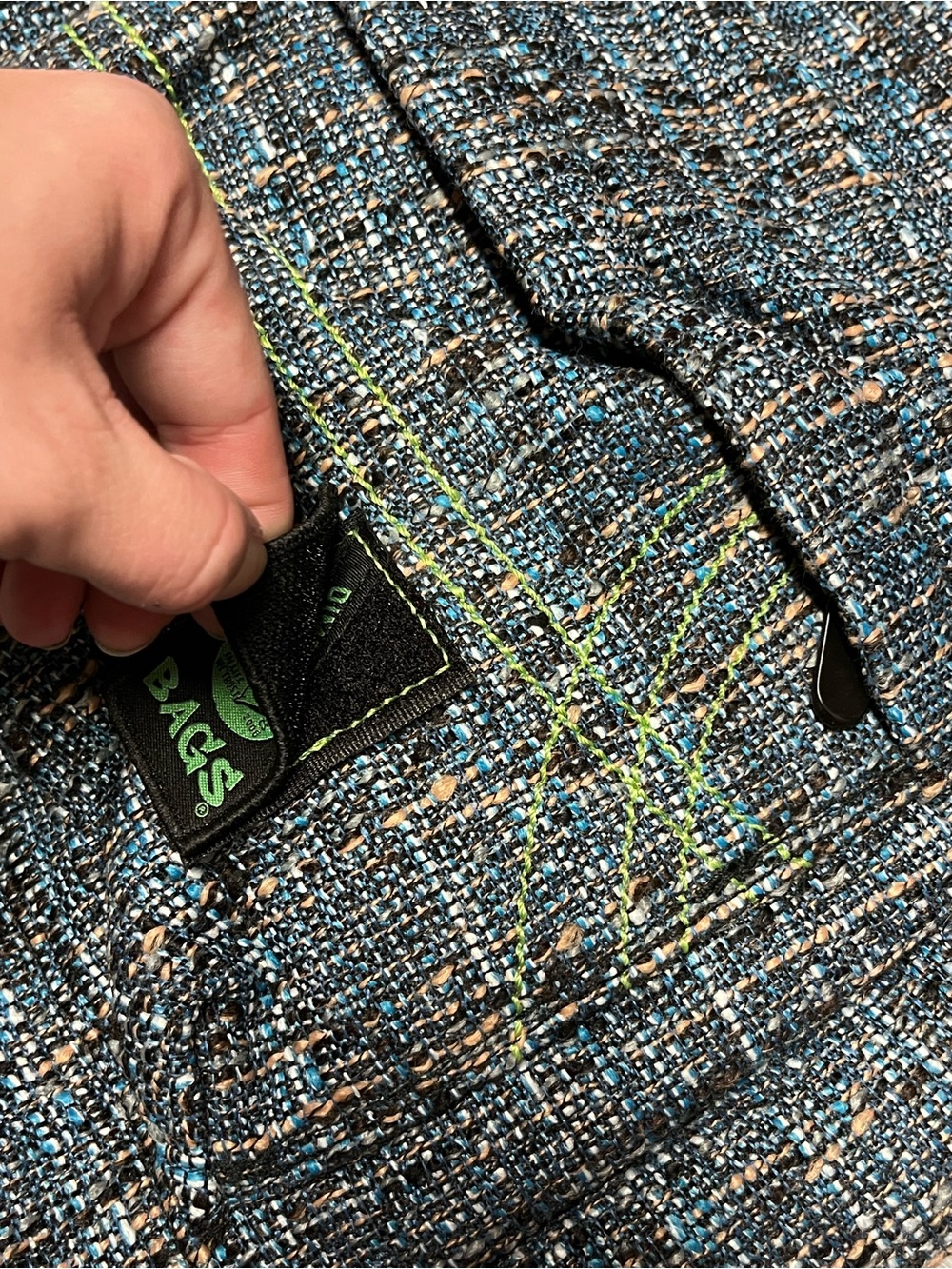 NWT Dime Bags Study Buddy Glass Hemp Backpack Laptop Bag Blue Tweed - Picture 4 of 9